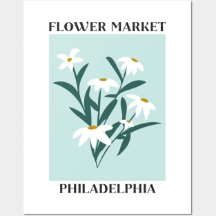 Flower Market Philadelphia White Daisy Posters and Art